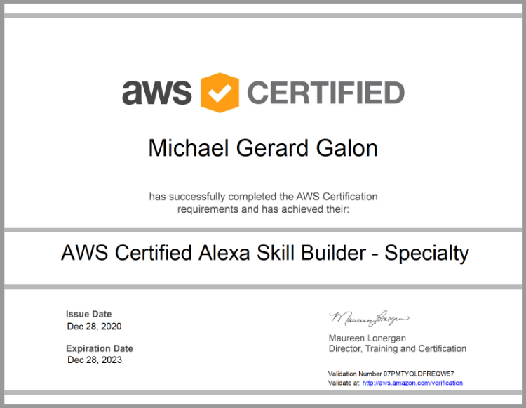 AWS Certified Alexa Skill Builder - Specialty