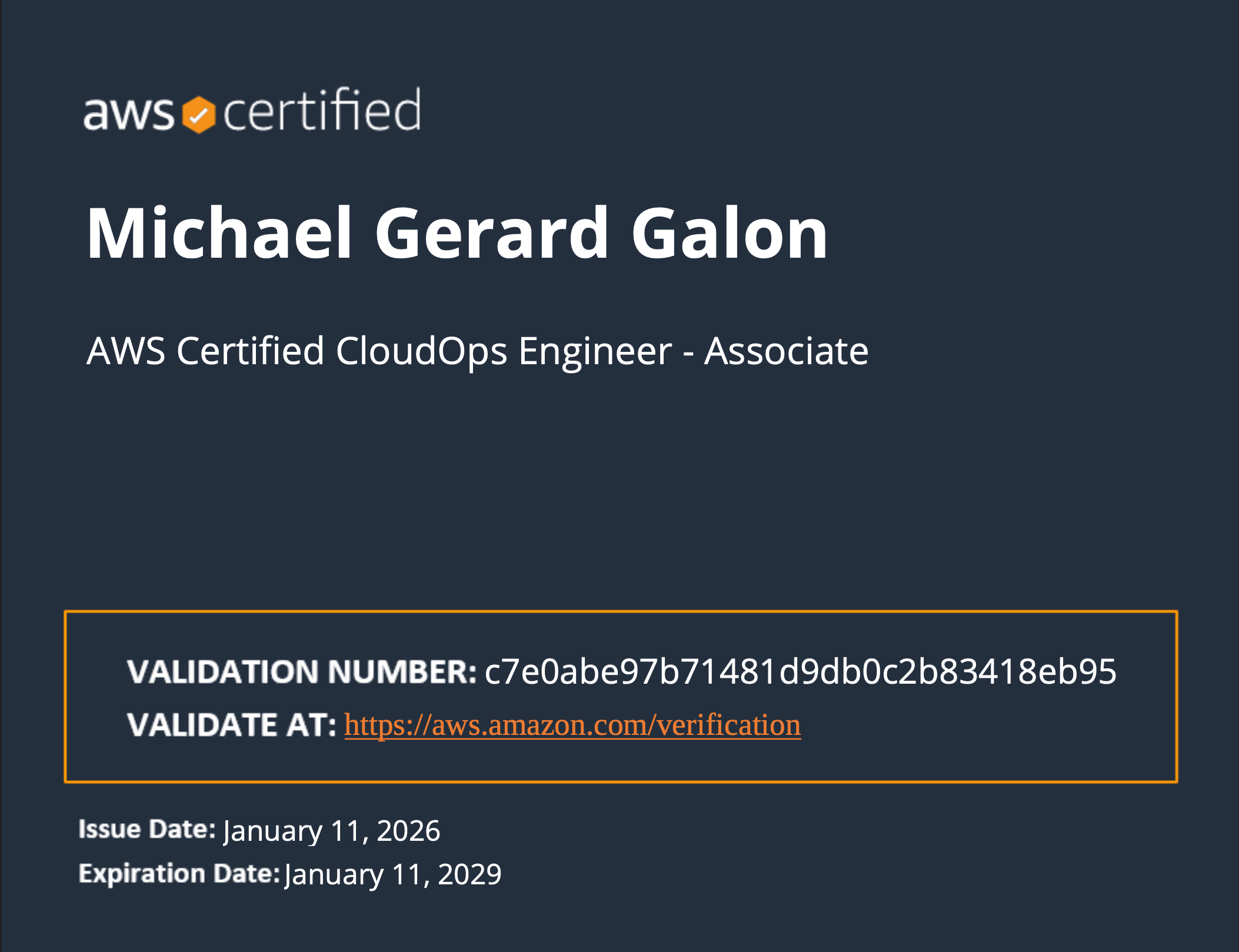 AWS Certified CloudOps Engineer – Associate