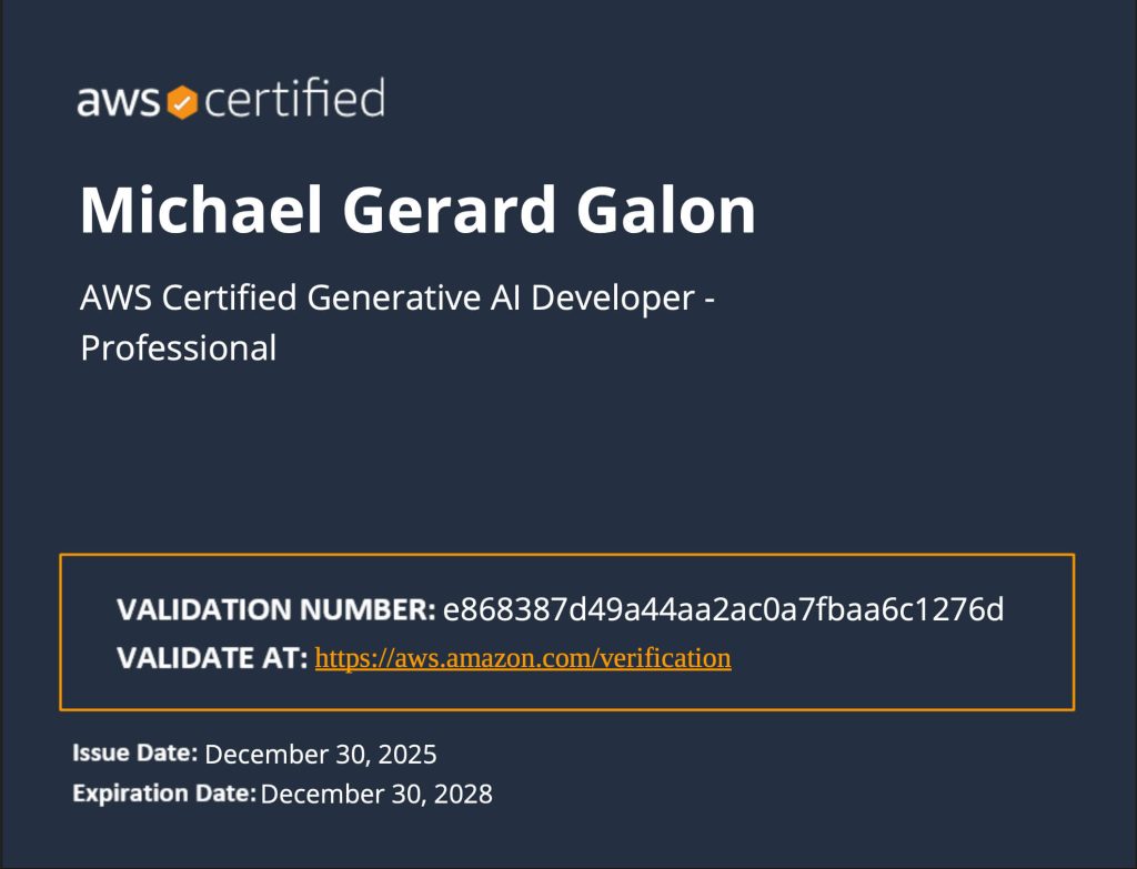 AWS Certified Generative AI Developer - Professional